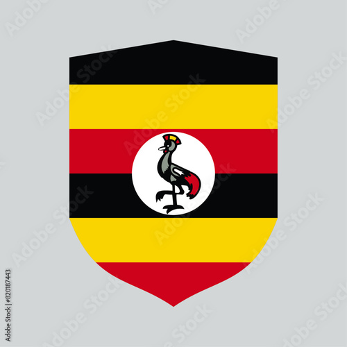 Free Download Uganda Flag in Shield Shape Frame - GFXLoad