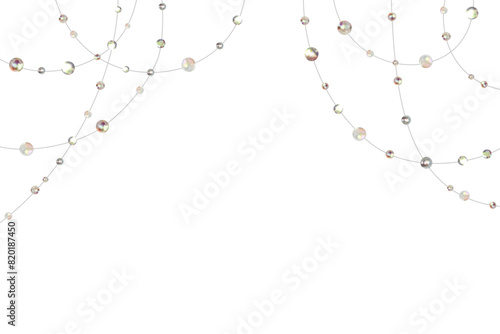 Gems. Decoration. Diamonds. Abstract background. Jewelry. Hanging crystals. Vector illustration.