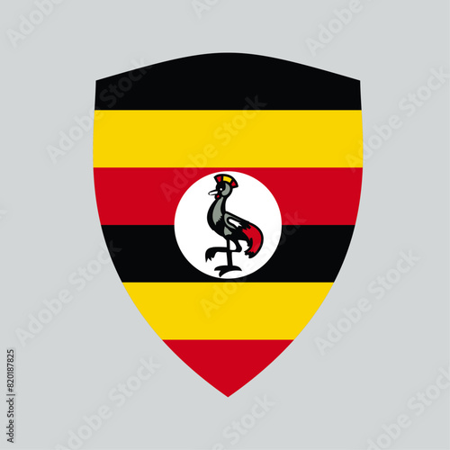 Free Download Uganda Flag in Shield Shape Frame - GFXLoad