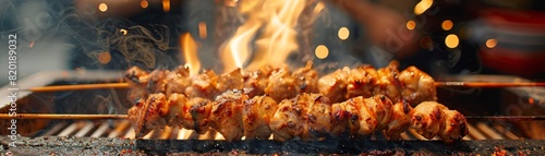 Yakitori  grilled chicken skewers  Tokyo street festival