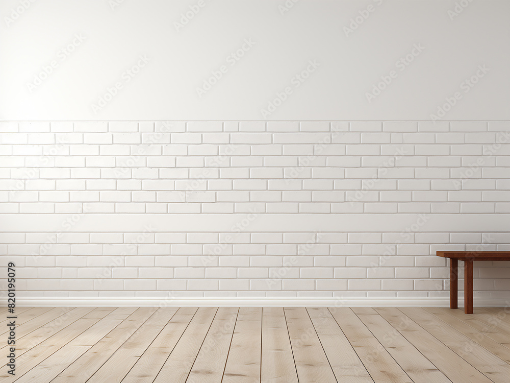 Fototapeta premium Template mockup featuring white brick room