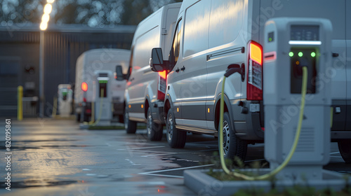 Wallpaper Mural A fleet of electric delivery vans charging at a station. Torontodigital.ca