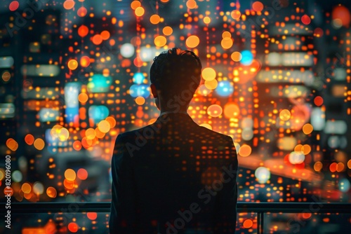 Wallpaper Mural An Asian analyzing stock data Torontodigital.ca