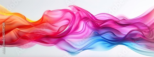 Abstract Colorful Wavy Background with Flowing Pattern, Copy Space, Vector Illustration