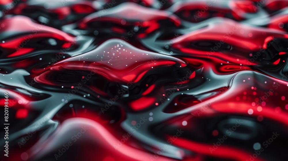 Abstract Red and Black Liquid Surface Abstract Red and Black Liquid Surface