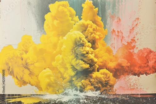 Vibrant Yellow and Orange Abstract Explosion photo