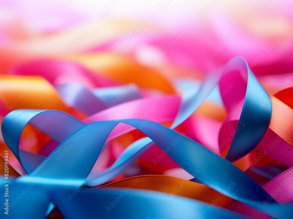 Vibrant ribbons symbolize cancer awareness on World Cancer Day Vibrant ribbons symbolize cancer awareness on World Cancer Day