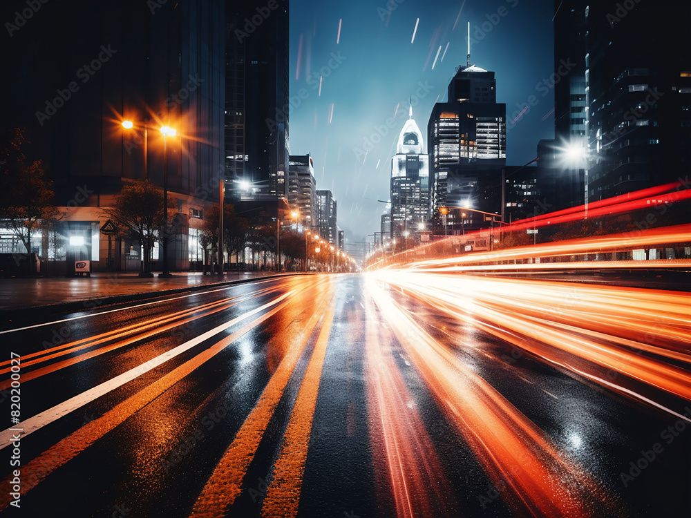 City nights pulse with abstract traffic hues City nights pulse with abstract traffic hues