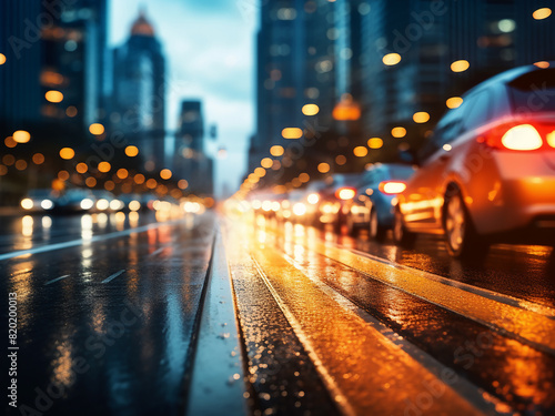 Urban arteries blur in the citys nocturnal glow