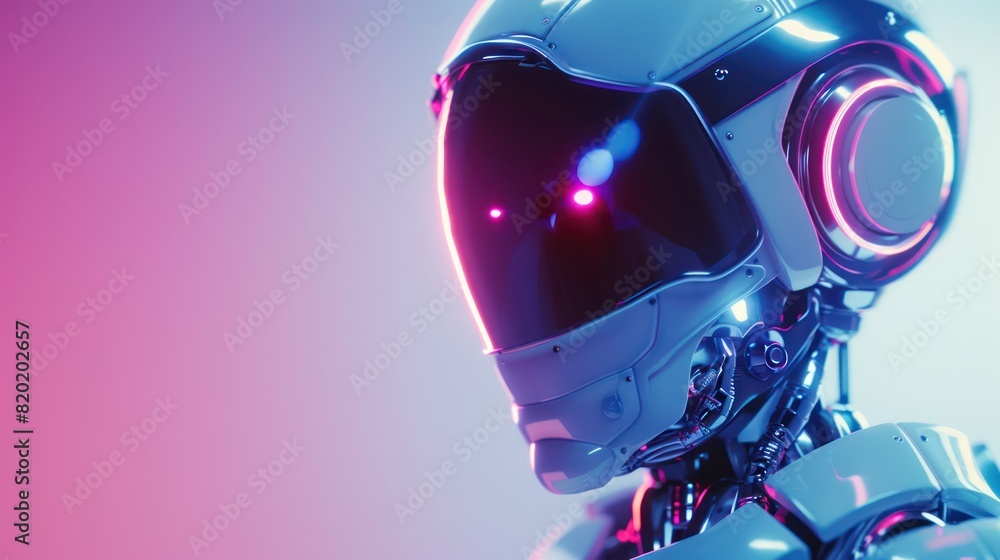 Futuristic robot of the future. Cyberpunk background Futuristic robot of the future. Cyberpunk background