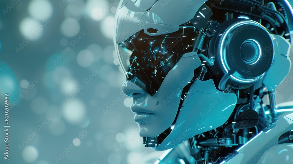 Futuristic robot of the future. Cyberpunk background Futuristic robot of the future. Cyberpunk background