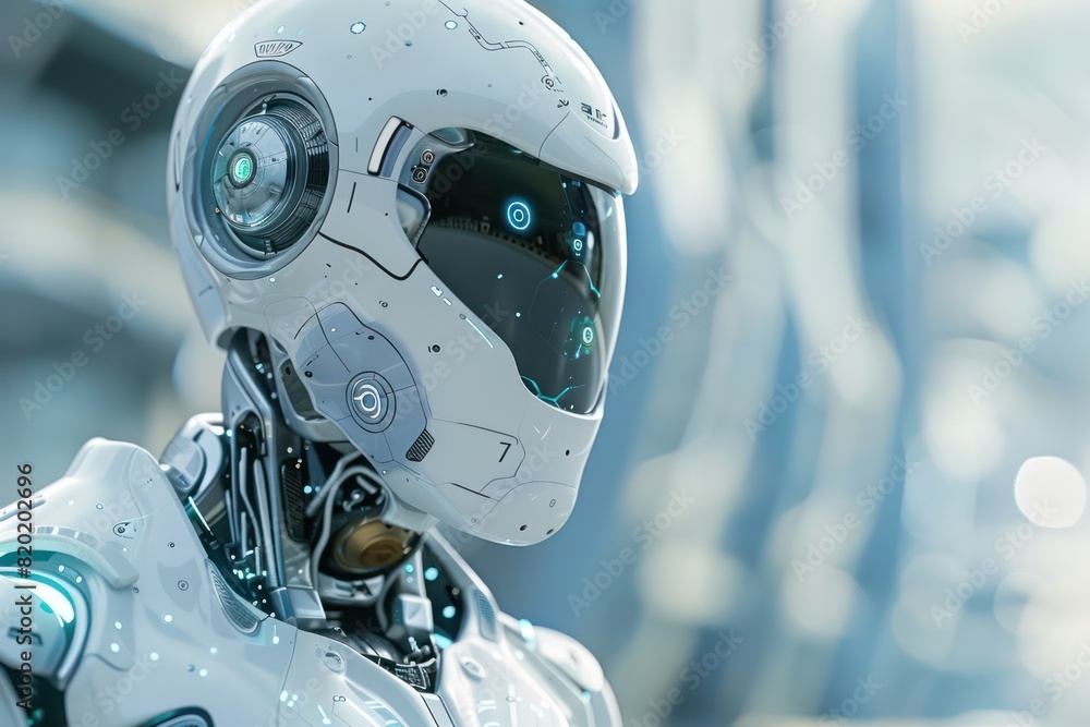 Futuristic robot of the future. Cyberpunk background Futuristic robot of the future. Cyberpunk background