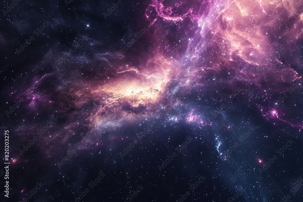 Obraz premium Colorful galaxy with stars and planets in motion