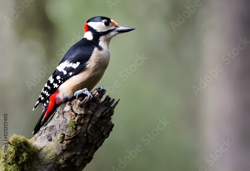 A close up of a Great Spotted Woodpecker photo