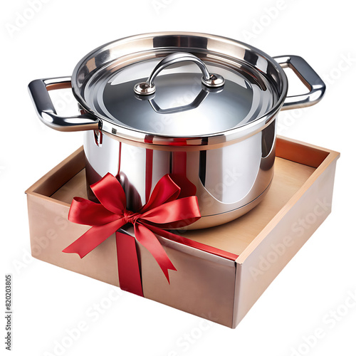 Pressure cooker isolated on transparent background photo