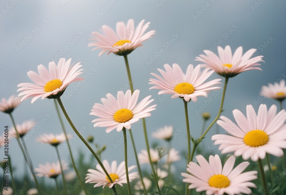 Daisies flower closeup Realistic Light with summer season flower concept Daisies flower closeup Realistic Light with summer season flower concept