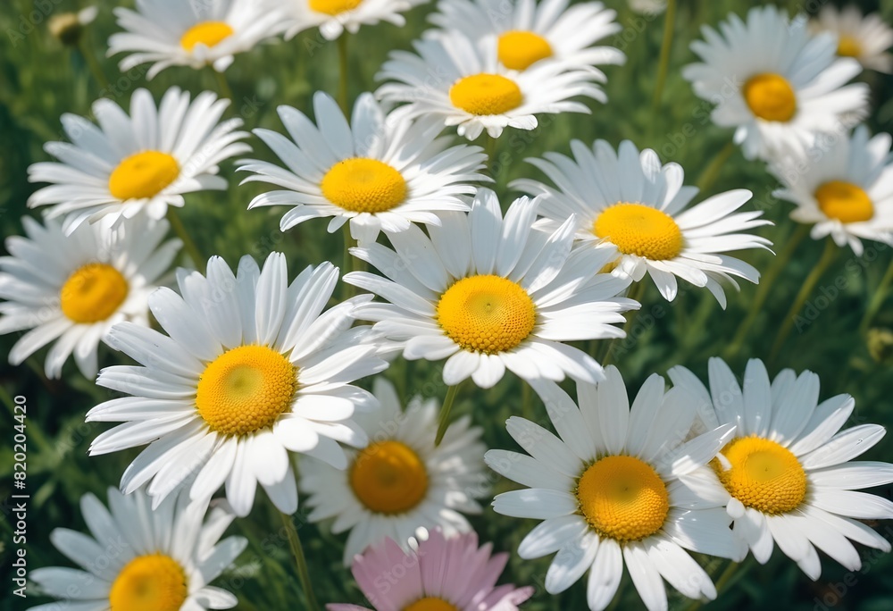 Daisies flower closeup Realistic Light with summer season flower concept Daisies flower closeup Realistic Light with summer season flower concept