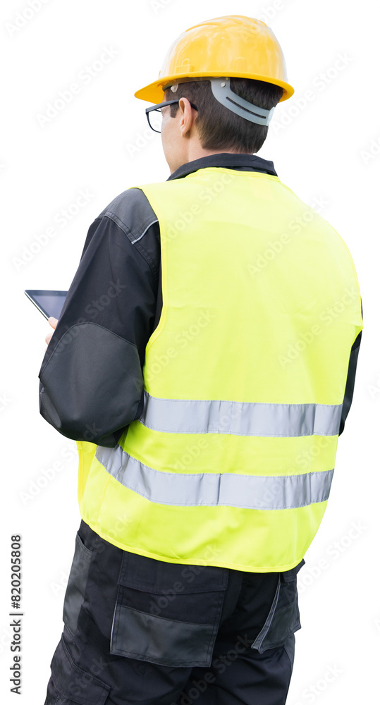 Isolated engineer with digital tablet Isolated engineer with digital tablet