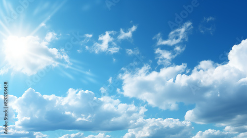 Shining sun at clear blue sky