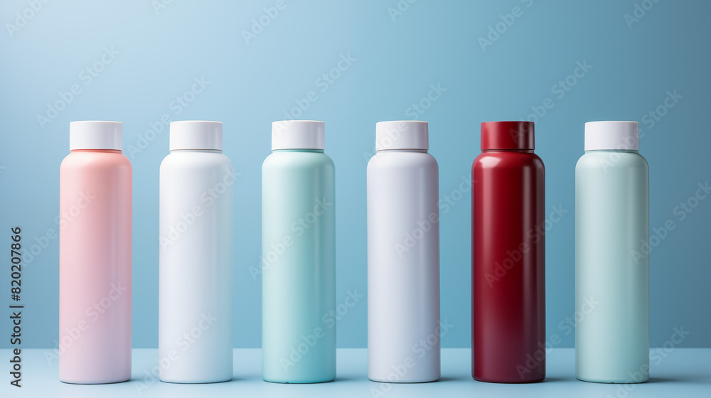 Container for cream, shampoo, toiletries, spa. Unbranded white plastic bottles. Bottle with a dispenser for cosmetic products. Skin care and beauty concept. Mockup style, copy space Container for cream, shampoo, toiletries, spa. Unbranded white plastic bottles. Bottle with a dispenser for cosmetic products. Skin care and beauty concept. Mockup style, copy space