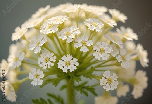 Yarrow flower closeup Realistic Light with summer season flower concept photo