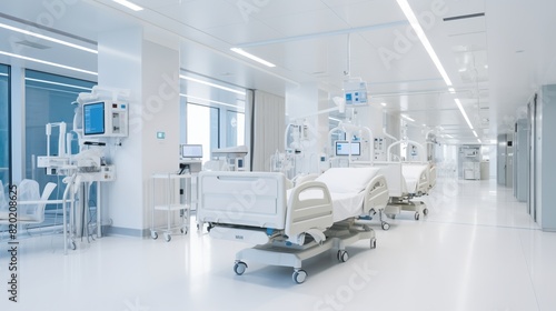 Modern Hospital Intensive Care Unit With Advanced Medical Equipment