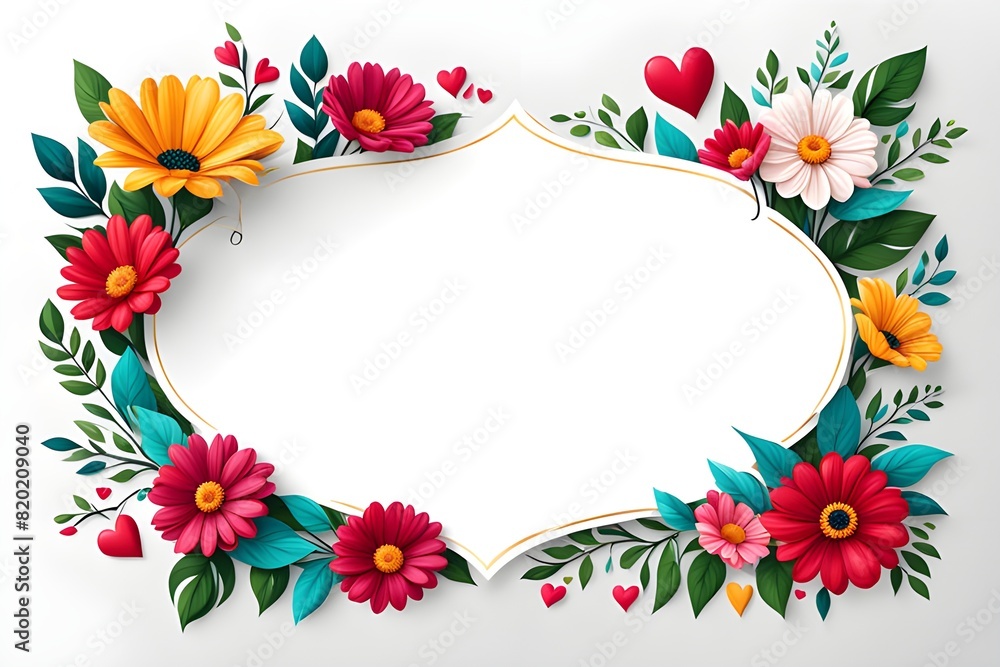 Spring border background. Generative AI Spring border background. Generative AI