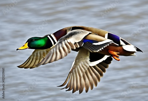 A Mallard Duck in flight