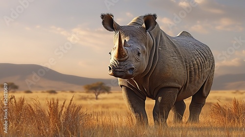 Western Black Rhinoceros - Declared extinct, African herbivore species. © NatureOpedia
