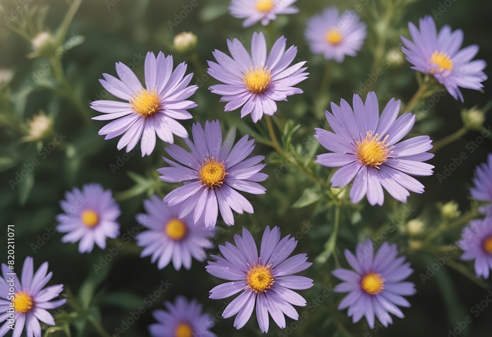 Fototapeta premium Aster flower closeup Realistic Light with summer season flower concept