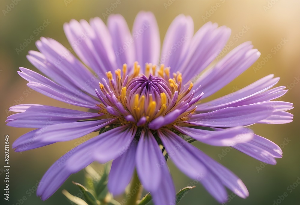 Aster flower closeup Realistic Light with summer season flower concept Aster flower closeup Realistic Light with summer season flower concept