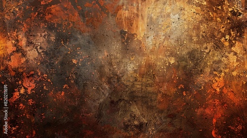 Rusty metal texture, gritty and worn, detailed and realistic, warm tones, high contrast, digital painting