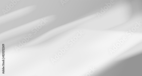 Glare from the sun's rays on the wall. Blurred shadows from leaves and plants in the room. Soft overlay of natural light. Abstract background for product presentation.Natural light layout.