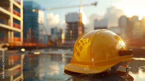 A Hardhat on Construction Site