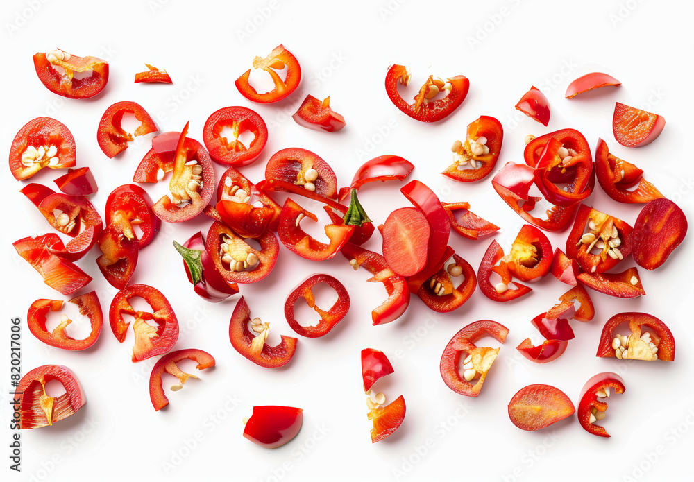 Sliced chilli isolated Sliced chilli isolated
