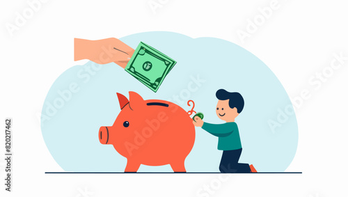 Financial Planning: Saving Money in Piggy Bank