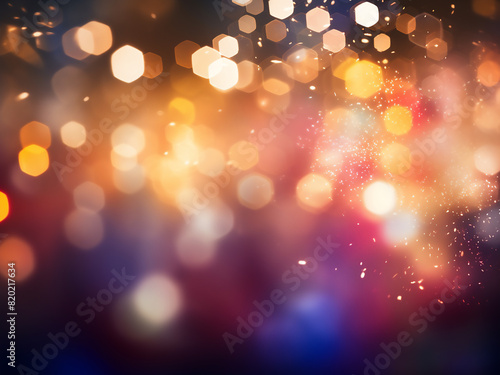 Festive party atmosphere in textured bokeh light background
