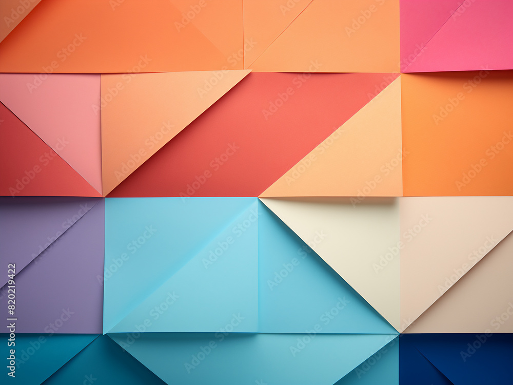 Fototapeta premium Soft pastel tones create a geometric paper canvas