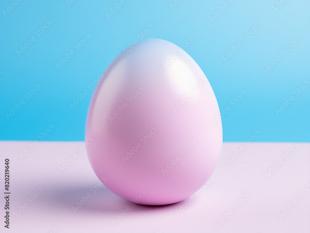 Pink-blue egg creatively placed on transitioning background, allowing ample copy space Pink-blue egg creatively placed on transitioning background, allowing ample copy space