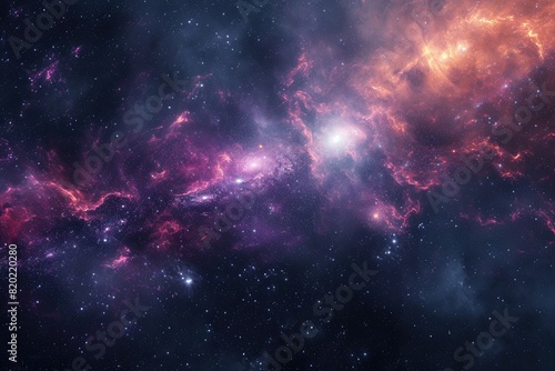 Beautiful galaxy background with vibrant colors © ibhonk