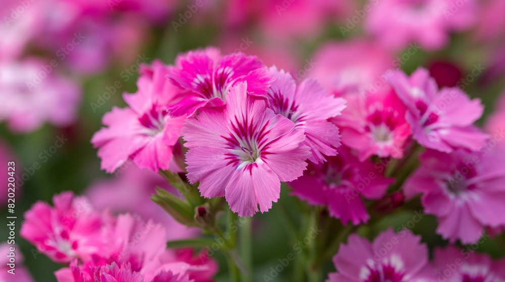 pink dianthus flowers in the field