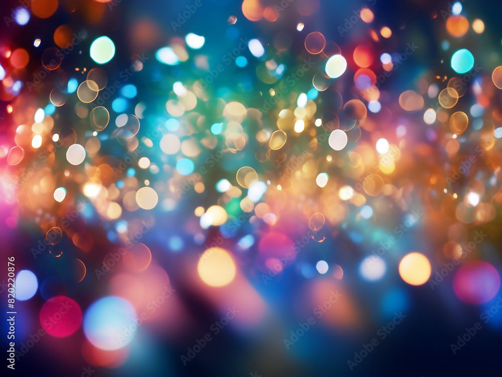 Background adorned with colorful bokeh lights, adding vibrancy to the scene