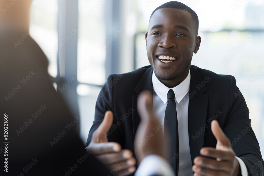 Confident candidate at job interview Confident candidate at job interview