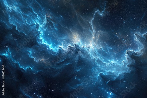Beautiful galaxy background with stars and planets © ibhonk