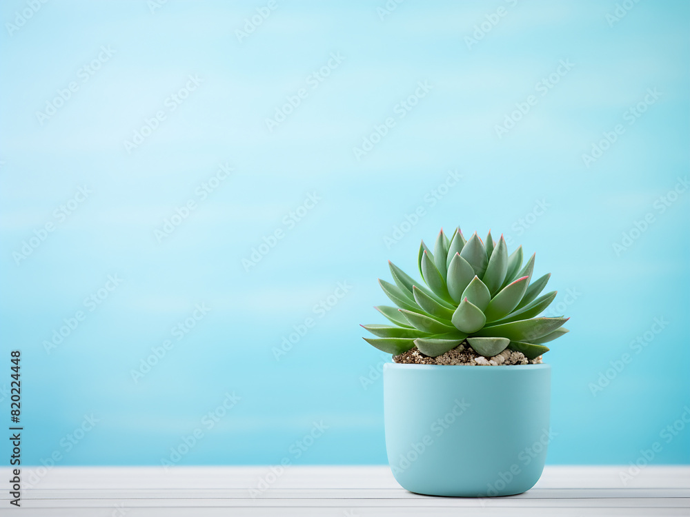 Green succulent plant in close-up on white surface Green succulent plant in close-up on white surface