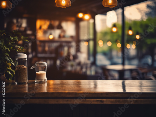 Vintage tones cloak the coffee shops blurred backdrop  inviting patrons