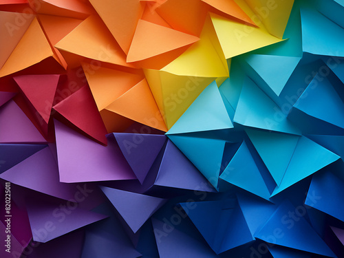 Top view of multicolored paper sheets creating a vibrant background