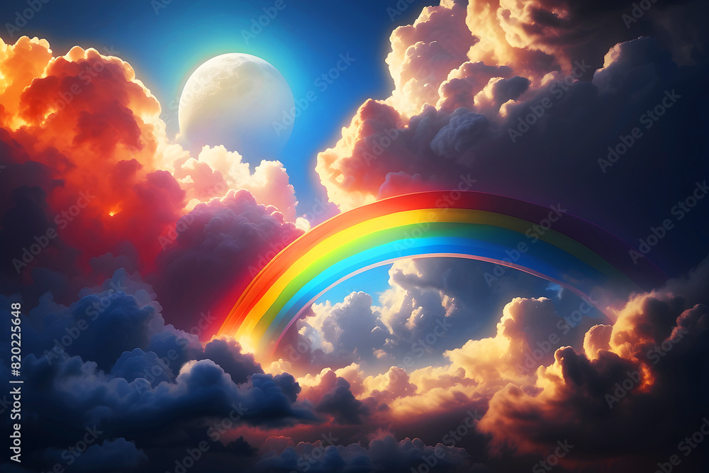 Neon Rainbow In The Clouds. Neon Rainbow In The Clouds.