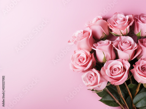 Pink roses bouquet serves as a vibrant background
