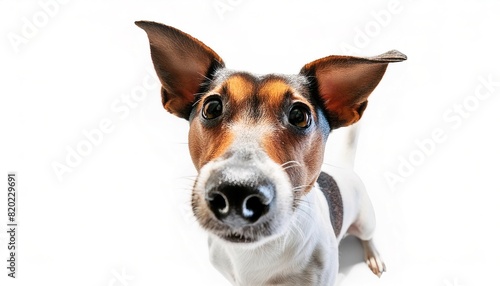 Jack Russell terrier - Canis lupus familiaris - is a British breed of small terrier and an energetic breed that rely on a high level of exercise and stimulation. isolated on white background